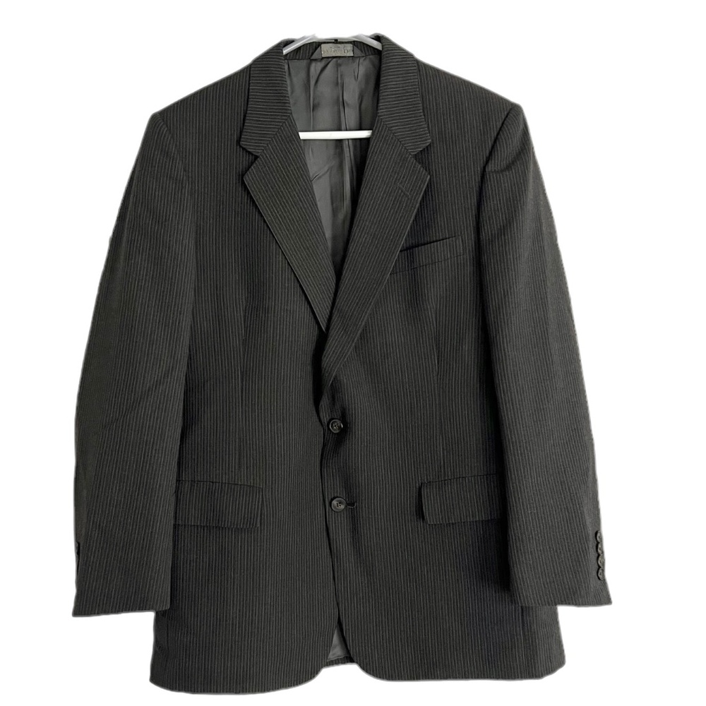 CHRISTIAN DIOR MONSIEUR Men's Dark Gray Striped Suit Coat Jacket
